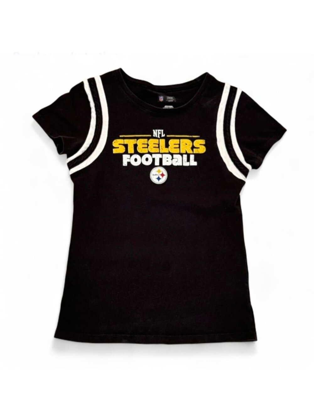 Vintage Y2K NFL Pittsburgh Steelers Womens T-Shirt Size Small Black Graphic